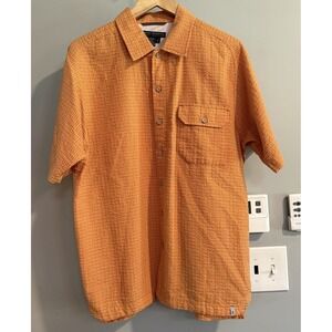 Royal Robbins Shirt Seersucker Short Sleeve Button Up‎ Hiking Fishing Medium